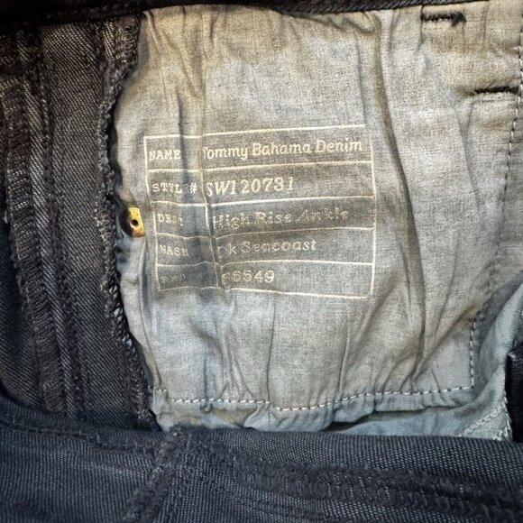 Tommy Bahama High Rise Ankle Dark Seacoast Stud Sides Jeans size 8x28 - Picture 8 of 10